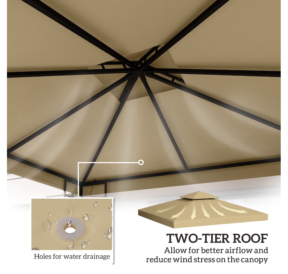 Image 993258_ALTMORE11.jpg, Product 993-258 / Price $57.99 - $69.99, Outsunny 10' x 10' Square 2-Tier Gazebo Canopy from Outsunny on TSC.ca's Home & Garden department