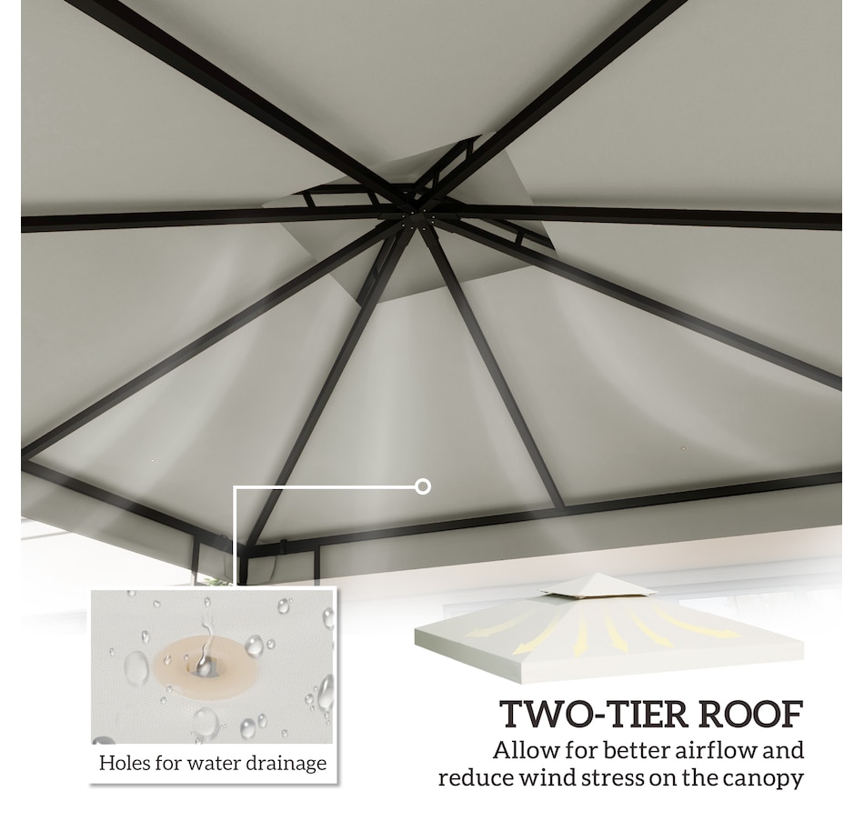 Image 993258_ALTMORE19.jpg, Product 993-258 / Price $57.99 - $69.99, Outsunny 10' x 10' Square 2-Tier Gazebo Canopy from Outsunny on TSC.ca's Home & Garden department