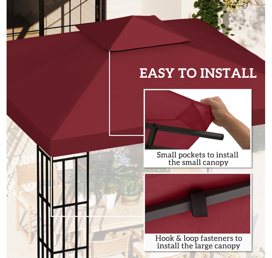 Image 993258_ALTMORE28.jpg, Product 993-258 / Price $57.99 - $69.99, Outsunny 10' x 10' Square 2-Tier Gazebo Canopy from Outsunny on TSC.ca's Home & Garden department