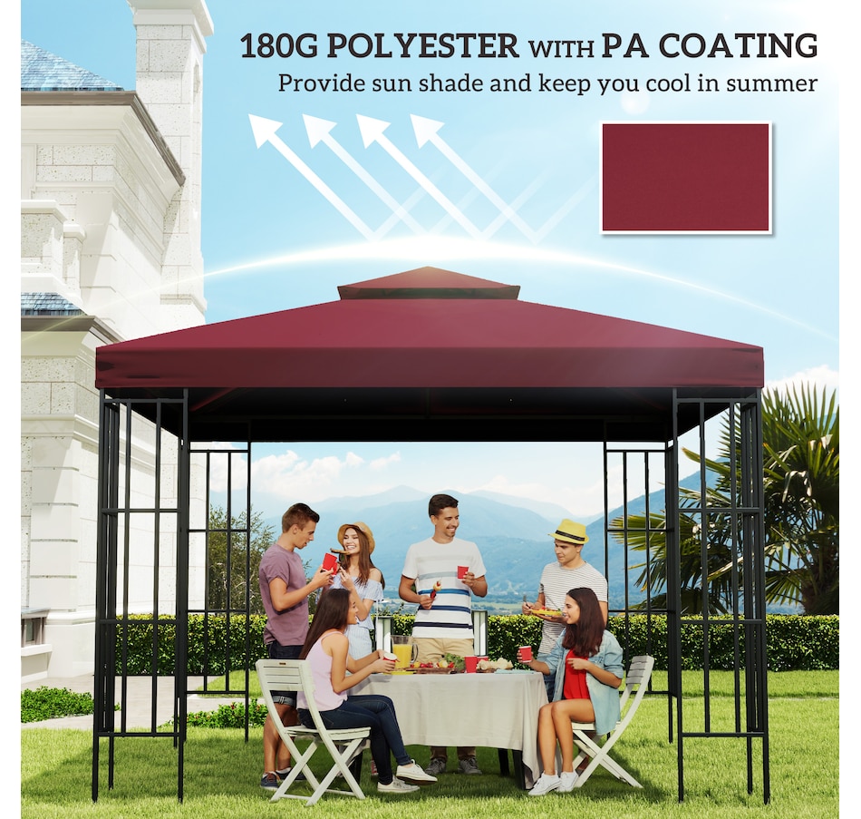 Image 993258_ALTMORE29.jpg, Product 993-258 / Price $57.99 - $69.99, Outsunny 10' x 10' Square 2-Tier Gazebo Canopy from Outsunny on TSC.ca's Home & Garden department