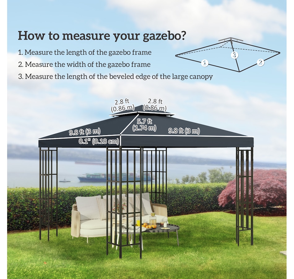 Image 993258_ALTMORE34.jpg, Product 993-258 / Price $57.99 - $69.99, Outsunny 10' x 10' Square 2-Tier Gazebo Canopy from Outsunny on TSC.ca's Home & Garden department