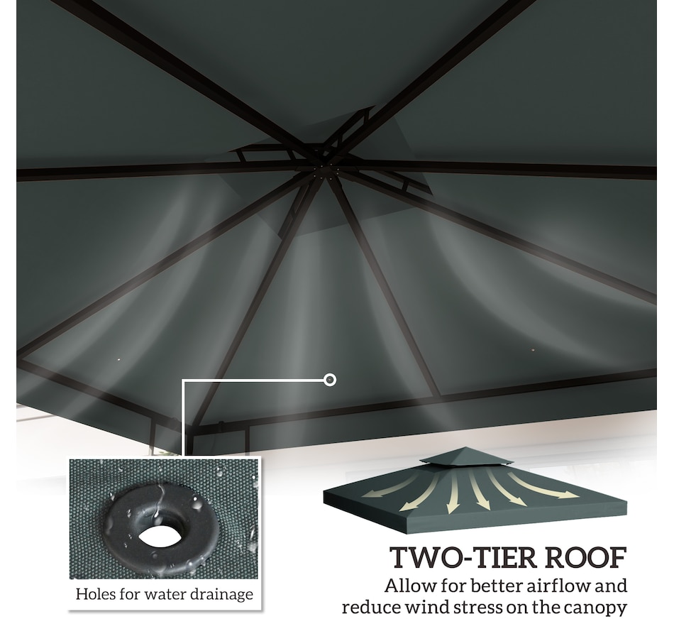 Image 993258_ALTMORE35.jpg, Product 993-258 / Price $57.99 - $69.99, Outsunny 10' x 10' Square 2-Tier Gazebo Canopy from Outsunny on TSC.ca's Home & Garden department