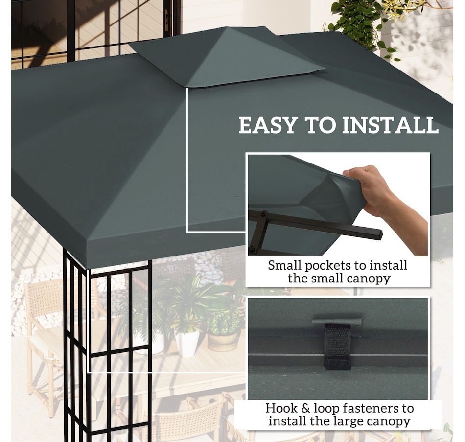 Image 993258_ALTMORE36.jpg, Product 993-258 / Price $57.99 - $69.99, Outsunny 10' x 10' Square 2-Tier Gazebo Canopy from Outsunny on TSC.ca's Home & Garden department