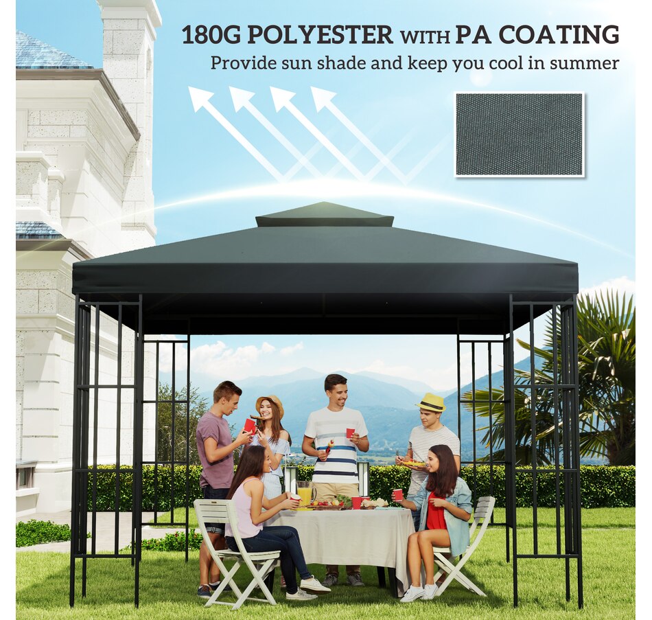 Image 993258_ALTMORE37.jpg, Product 993-258 / Price $57.99 - $69.99, Outsunny 10' x 10' Square 2-Tier Gazebo Canopy from Outsunny on TSC.ca's Home & Garden department