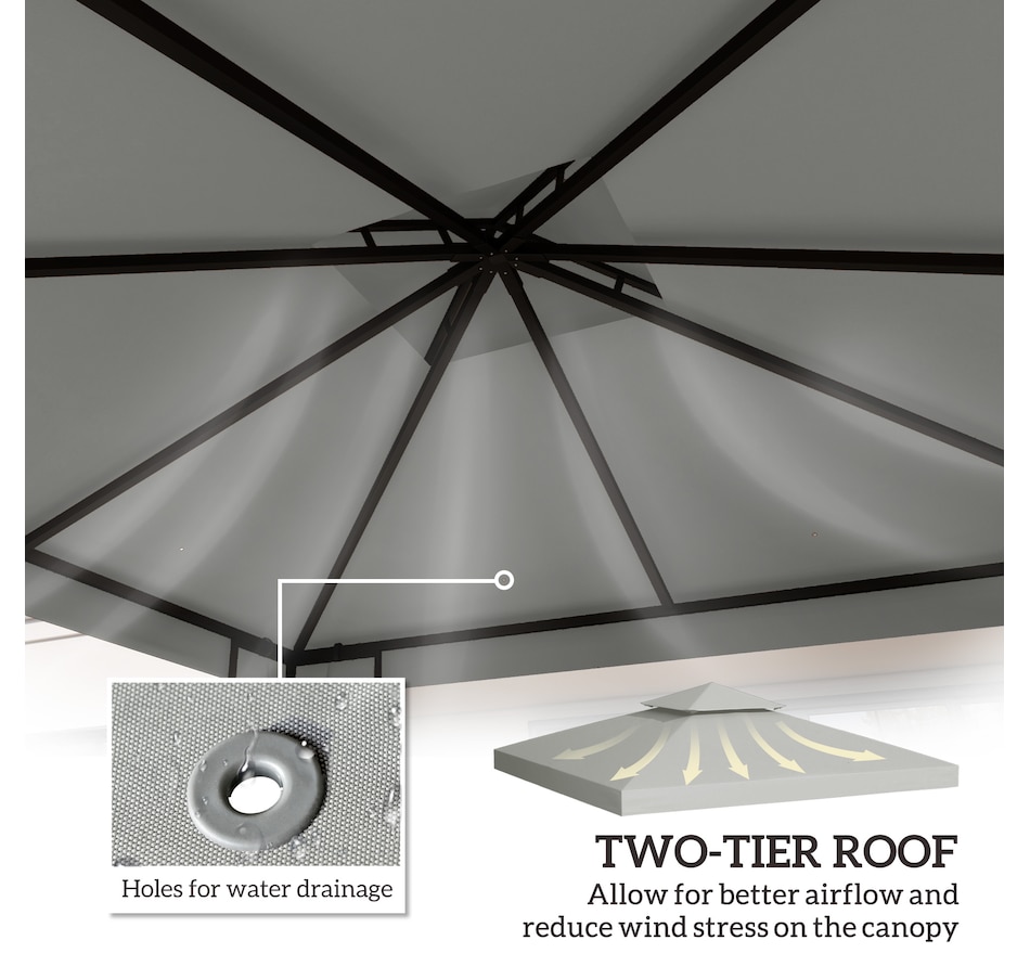 Image 993258_ALTMORE43.jpg, Product 993-258 / Price $57.99 - $69.99, Outsunny 10' x 10' Square 2-Tier Gazebo Canopy from Outsunny on TSC.ca's Home & Garden department