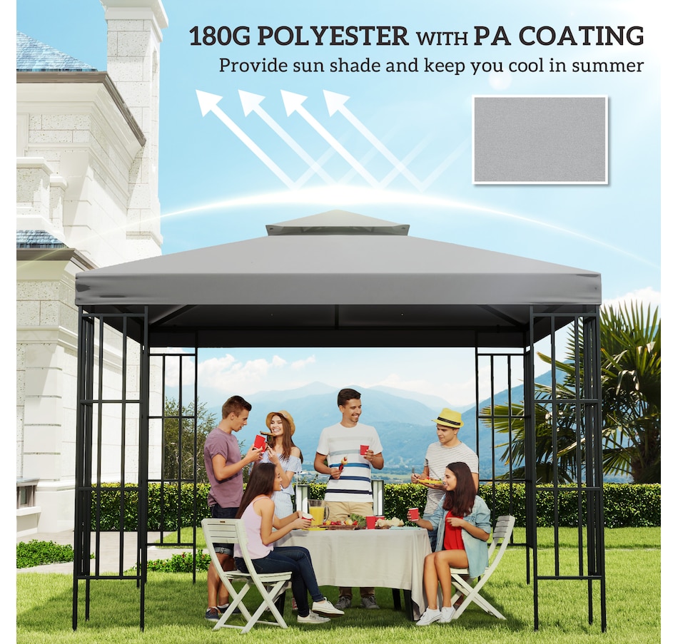 Image 993258_ALTMORE45.jpg, Product 993-258 / Price $57.99 - $69.99, Outsunny 10' x 10' Square 2-Tier Gazebo Canopy from Outsunny on TSC.ca's Home & Garden department
