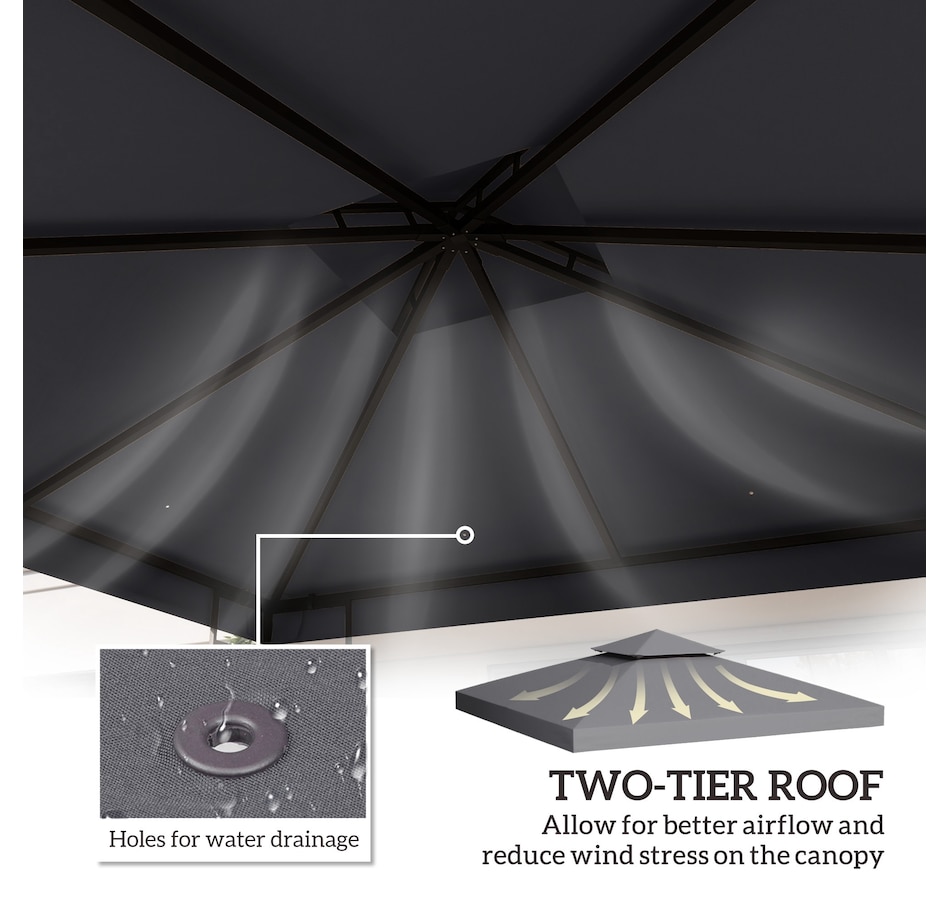 Image 993258_ALTMORE51.jpg, Product 993-258 / Price $57.99 - $69.99, Outsunny 10' x 10' Square 2-Tier Gazebo Canopy from Outsunny on TSC.ca's Home & Garden department