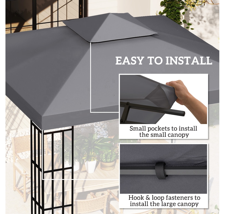 Image 993258_ALTMORE52.jpg, Product 993-258 / Price $57.99 - $69.99, Outsunny 10' x 10' Square 2-Tier Gazebo Canopy from Outsunny on TSC.ca's Home & Garden department