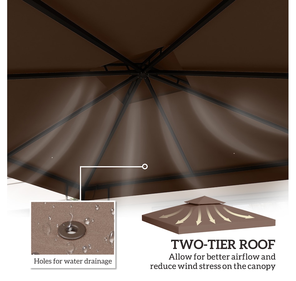Image 993258_ALTMORE59.jpg, Product 993-258 / Price $57.99 - $69.99, Outsunny 10' x 10' Square 2-Tier Gazebo Canopy from Outsunny on TSC.ca's Home & Garden department