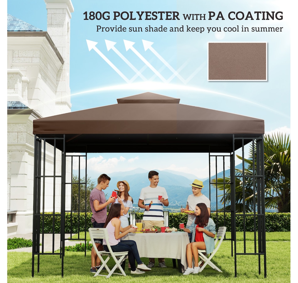 Image 993258_ALTMORE61.jpg, Product 993-258 / Price $57.99 - $69.99, Outsunny 10' x 10' Square 2-Tier Gazebo Canopy from Outsunny on TSC.ca's Home & Garden department