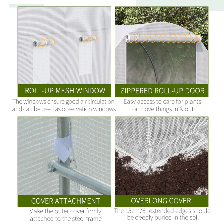 Image 993265_ALTMORE11.jpg, Product 993-265 / Price $106.99 - $133.99, Outsunny 8 x 6.6 x 6.6ft Walk-in Tunnel Greenhouse from Outsunny on TSC.ca's Home & Garden department