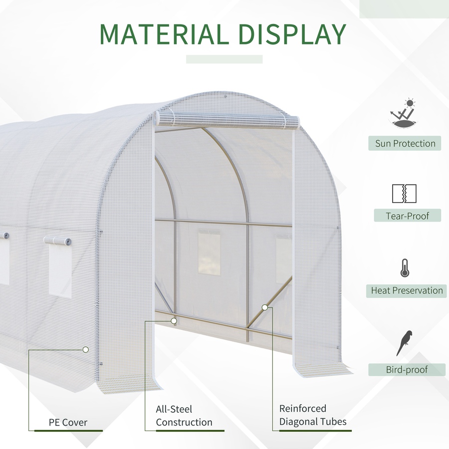 Image 993265_ALTMORE12.jpg, Product 993-265 / Price $106.99 - $133.99, Outsunny 8 x 6.6 x 6.6ft Walk-in Tunnel Greenhouse from Outsunny on TSC.ca's Home & Garden department