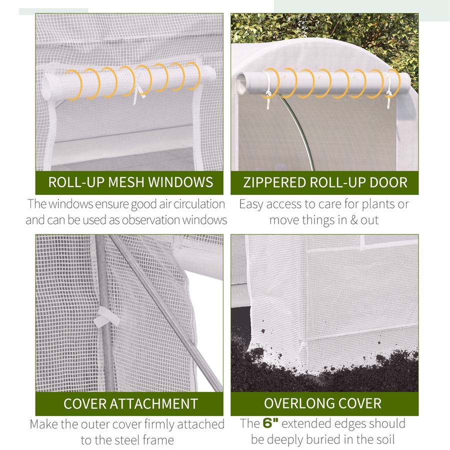 Image 993265_ALTMORE4.jpg, Product 993-265 / Price $106.99 - $133.99, Outsunny 8 x 6.6 x 6.6ft Walk-in Tunnel Greenhouse from Outsunny on TSC.ca's Home & Garden department