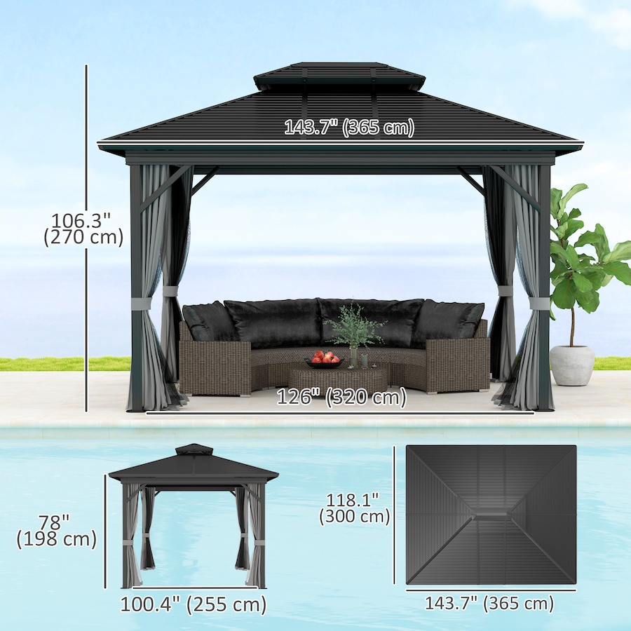 Image 993273_ALTMORE10.jpg, Product 993-273 / Price $1,244.99, Outsunny 10' x 12' Hardtop Gazebo, Garden Sun Shelter from Outsunny on TSC.ca's Home & Garden department