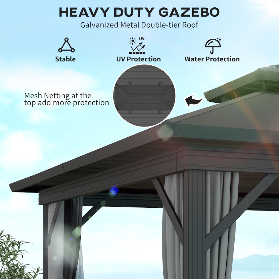 Image 993273_ALTMORE11.jpg, Product 993-273 / Price $1,244.99, Outsunny 10' x 12' Hardtop Gazebo, Garden Sun Shelter from Outsunny on TSC.ca's Home & Garden department
