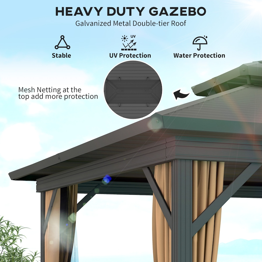 Image 993273_ALTMORE3.jpg, Product 993-273 / Price $1,244.99, Outsunny 10' x 12' Hardtop Gazebo, Garden Sun Shelter from Outsunny on TSC.ca's Home & Garden department