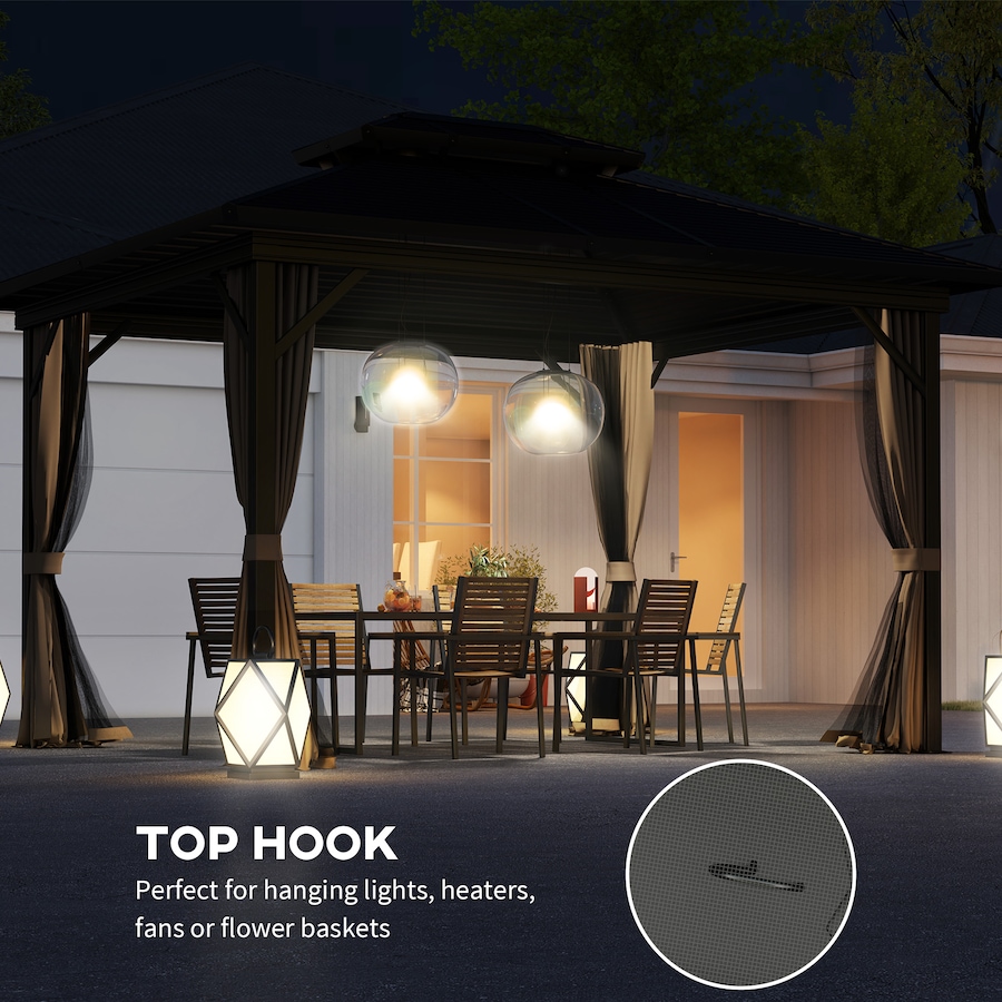 Image 993273_ALTMORE4.jpg, Product 993-273 / Price $1,244.99, Outsunny 10' x 12' Hardtop Gazebo, Garden Sun Shelter from Outsunny on TSC.ca's Home & Garden department