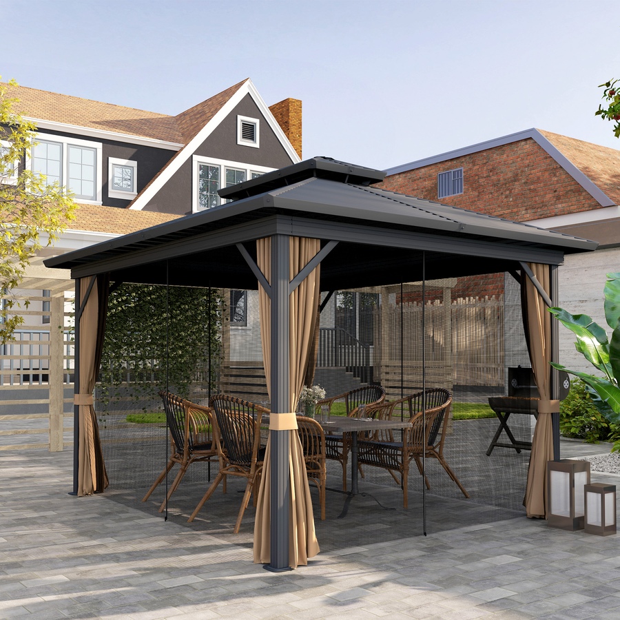 Image 993273_ALTMORE7.jpg, Product 993-273 / Price $1,244.99, Outsunny 10' x 12' Hardtop Gazebo, Garden Sun Shelter from Outsunny on TSC.ca's Home & Garden department