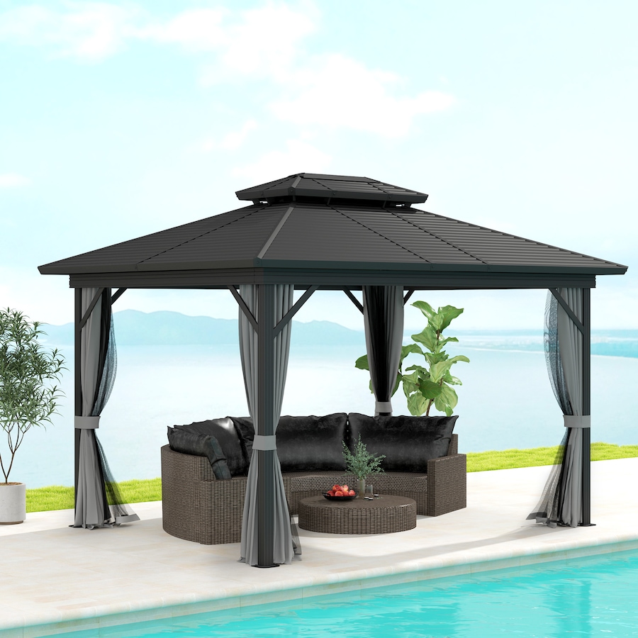 Image 993273_ALTMORE9.jpg, Product 993-273 / Price $1,244.99, Outsunny 10' x 12' Hardtop Gazebo, Garden Sun Shelter from Outsunny on TSC.ca's Home & Garden department