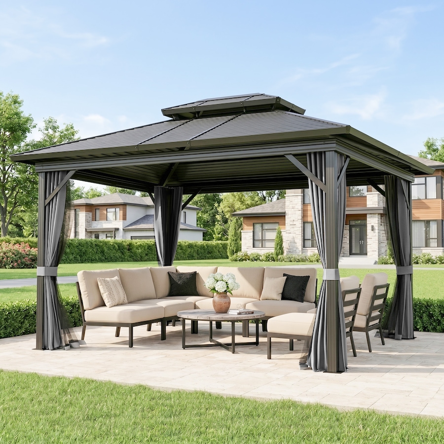 Image 993273_ST02.jpg, Product 993-273 / Price $1,244.99, Outsunny 10' x 12' Hardtop Gazebo, Garden Sun Shelter from Outsunny on TSC.ca's Home & Garden department
