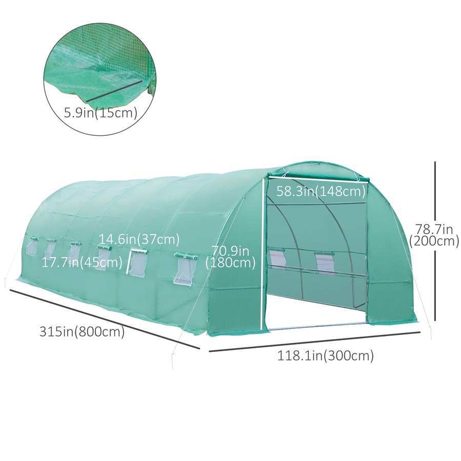 Image 993277_ALTMORE10.jpg, Product 993-277 / Price $269.99, Outsunny 26' x 10' x 6.6' Large Walk in Tunnel Greenhouse from Outsunny on TSC.ca's Home & Garden department
