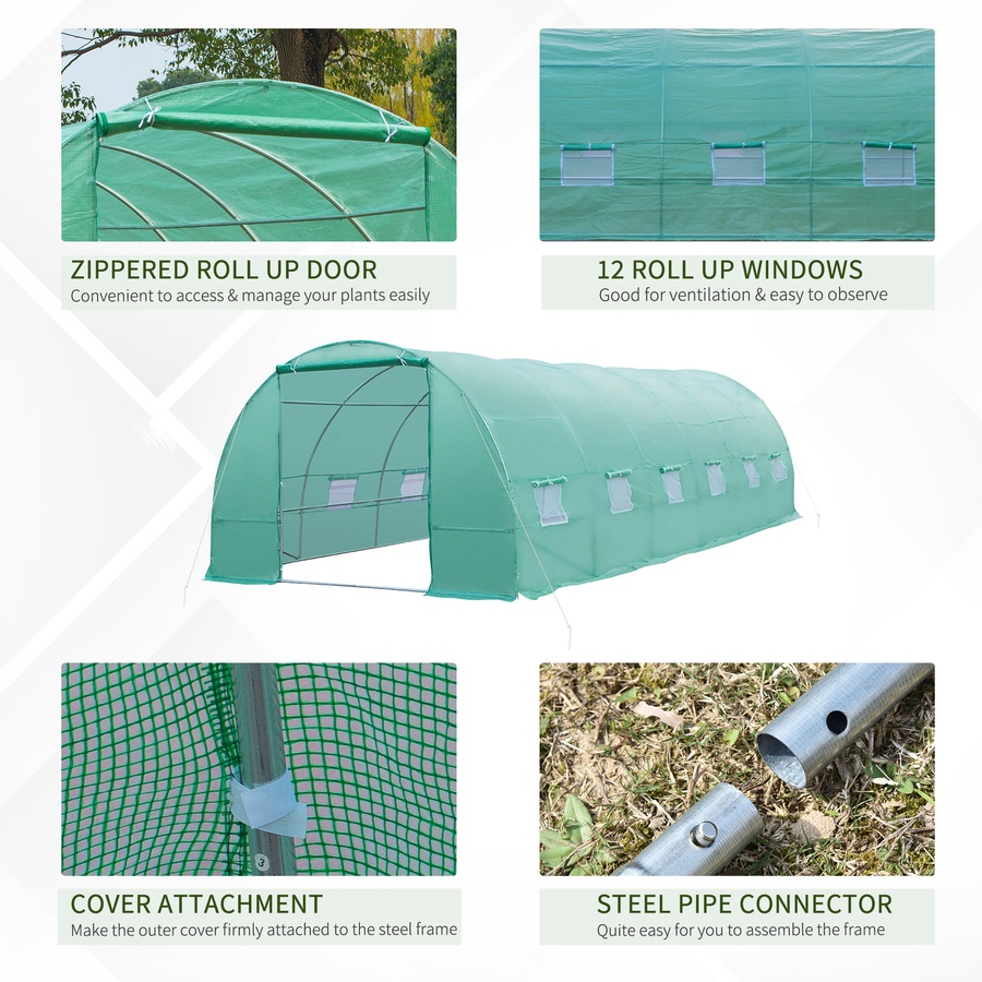 Image 993277_ALTMORE12.jpg, Product 993-277 / Price $269.99, Outsunny 26' x 10' x 6.6' Large Walk in Tunnel Greenhouse from Outsunny on TSC.ca's Home & Garden department