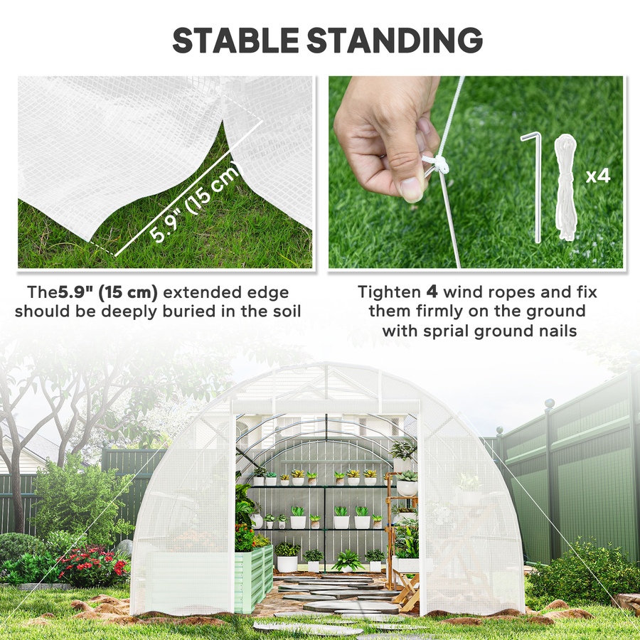 Image 993277_ALTMORE21.jpg, Product 993-277 / Price $269.99, Outsunny 26' x 10' x 6.6' Large Walk in Tunnel Greenhouse from Outsunny on TSC.ca's Home & Garden department