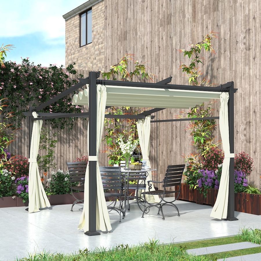 Image 993282_ALTMORE16.jpg, Product 993-282 / Price $339.99 - $364.99, Outsunny 10' x 10' Metal Pergola with Sliding Roof Canopy from Outsunny on TSC.ca's Home & Garden department