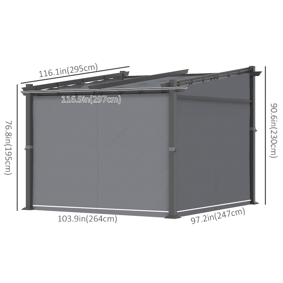 Image 993282_ALTMORE18.jpg, Product 993-282 / Price $339.99 - $364.99, Outsunny 10' x 10' Metal Pergola with Sliding Roof Canopy from Outsunny on TSC.ca's Home & Garden department