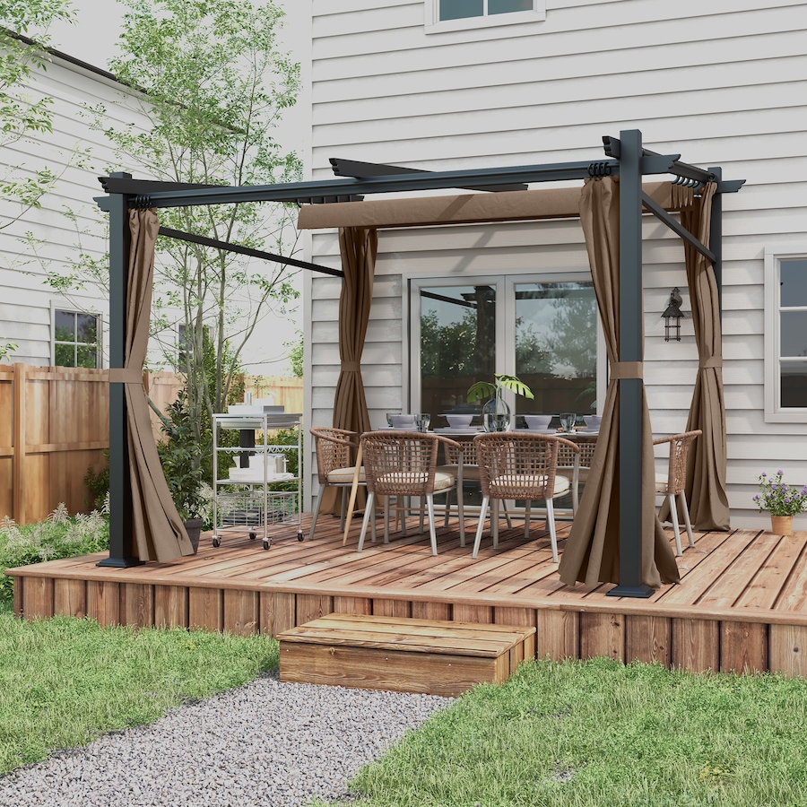 Image 993282_ALTMORE25.jpg, Product 993-282 / Price $339.99 - $364.99, Outsunny 10' x 10' Metal Pergola with Sliding Roof Canopy from Outsunny on TSC.ca's Home & Garden department
