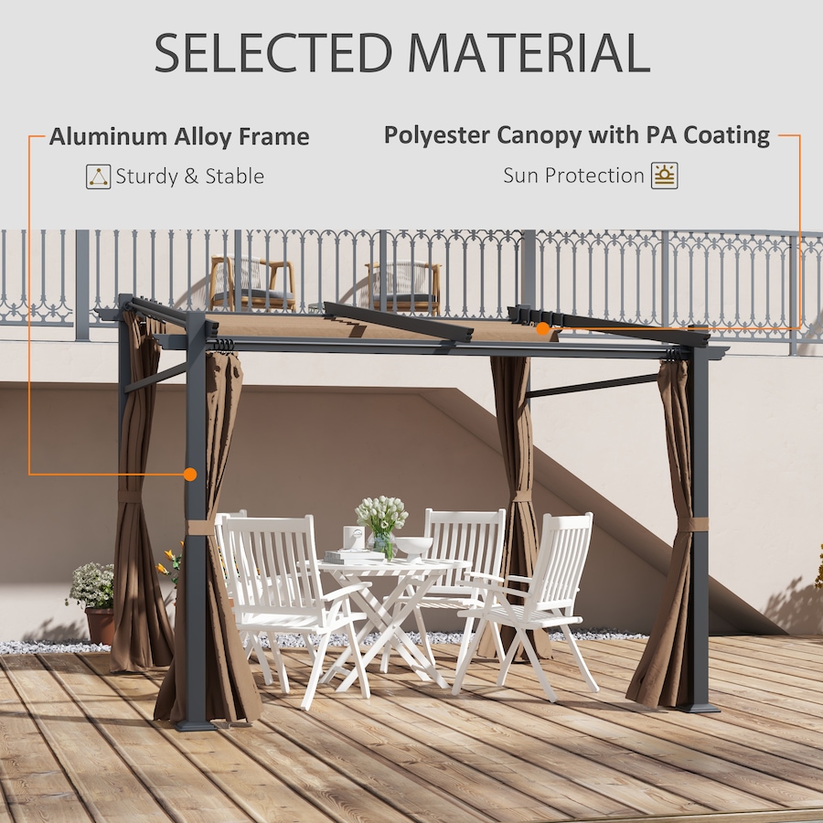 Image 993282_ALTMORE26.jpg, Product 993-282 / Price $339.99 - $364.99, Outsunny 10' x 10' Metal Pergola with Sliding Roof Canopy from Outsunny on TSC.ca's Home & Garden department