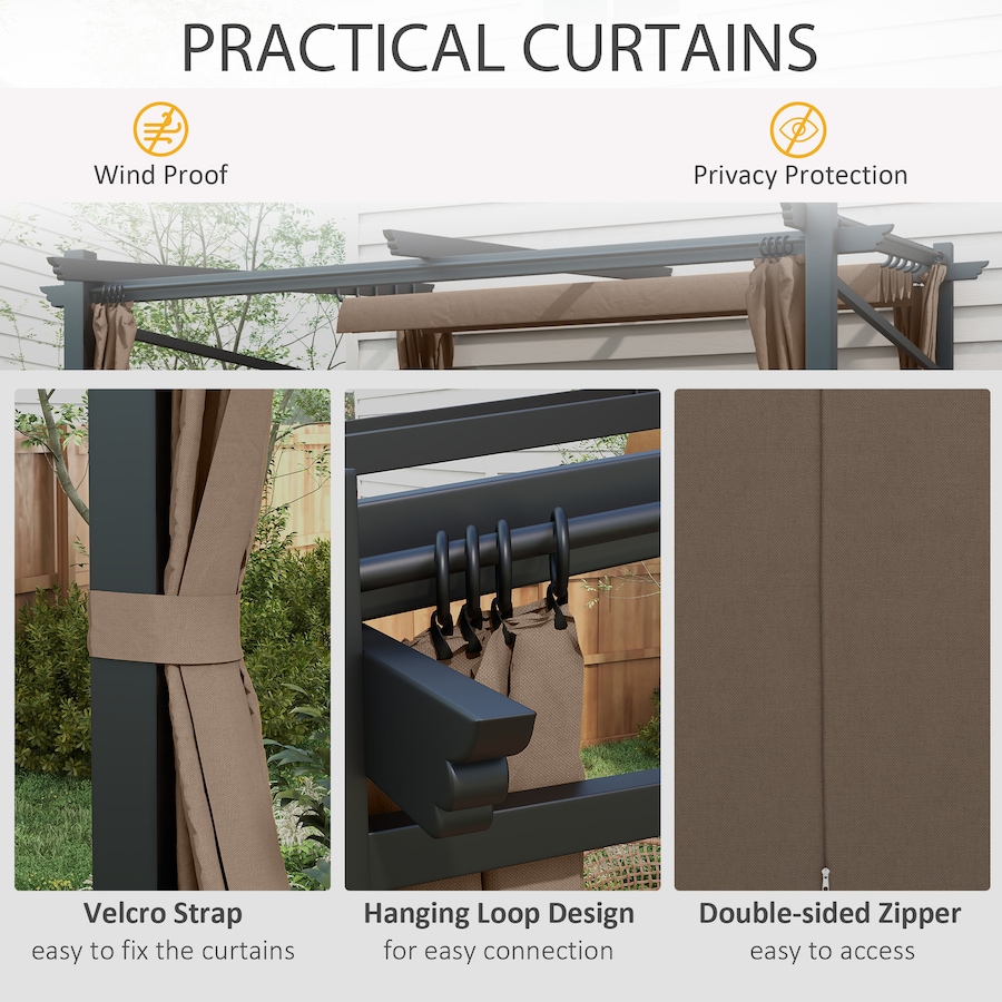 Image 993282_ALTMORE28.jpg, Product 993-282 / Price $339.99 - $364.99, Outsunny 10' x 10' Metal Pergola with Sliding Roof Canopy from Outsunny on TSC.ca's Home & Garden department