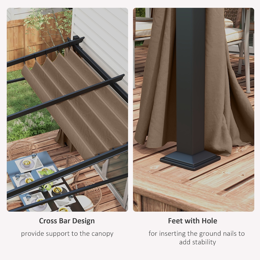 Image 993282_ALTMORE29.jpg, Product 993-282 / Price $339.99 - $364.99, Outsunny 10' x 10' Metal Pergola with Sliding Roof Canopy from Outsunny on TSC.ca's Home & Garden department