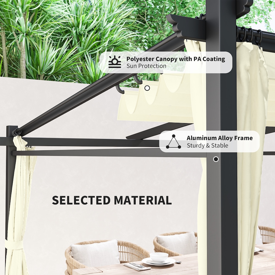 Image 993282_ALTMORE32.jpg, Product 993-282 / Price $339.99 - $364.99, Outsunny 10' x 10' Metal Pergola with Sliding Roof Canopy from Outsunny on TSC.ca's Home & Garden department
