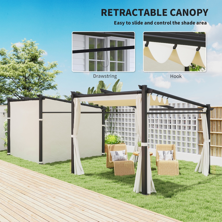 Image 993282_ALTMORE33.jpg, Product 993-282 / Price $339.99 - $364.99, Outsunny 10' x 10' Metal Pergola with Sliding Roof Canopy from Outsunny on TSC.ca's Home & Garden department