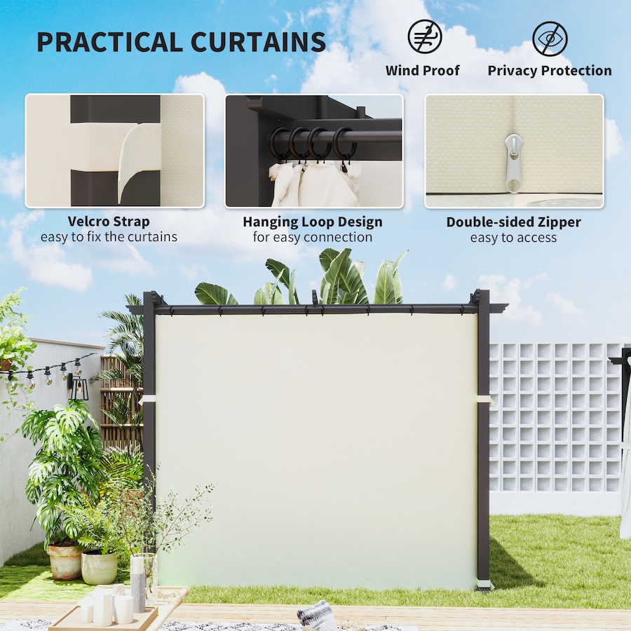 Image 993282_ALTMORE34.jpg, Product 993-282 / Price $339.99 - $364.99, Outsunny 10' x 10' Metal Pergola with Sliding Roof Canopy from Outsunny on TSC.ca's Home & Garden department