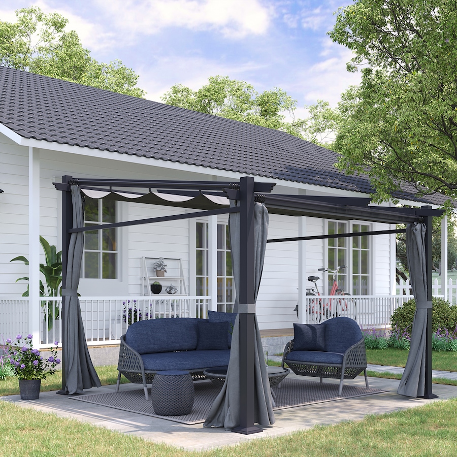 Image 993282_ALTMORE36.jpg, Product 993-282 / Price $339.99 - $364.99, Outsunny 10' x 10' Metal Pergola with Sliding Roof Canopy from Outsunny on TSC.ca's Home & Garden department