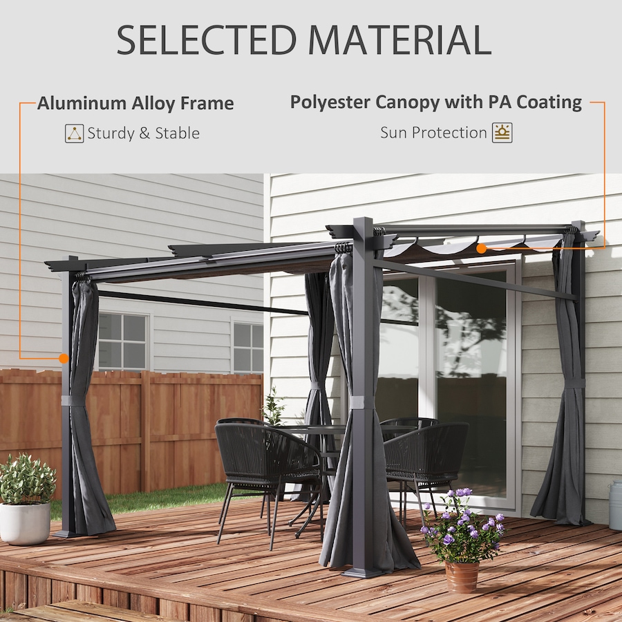 Image 993282_ALTMORE37.jpg, Product 993-282 / Price $339.99 - $364.99, Outsunny 10' x 10' Metal Pergola with Sliding Roof Canopy from Outsunny on TSC.ca's Home & Garden department
