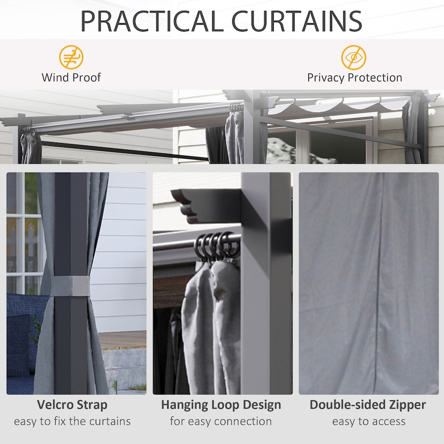 Image 993282_ALTMORE39.jpg, Product 993-282 / Price $339.99 - $364.99, Outsunny 10' x 10' Metal Pergola with Sliding Roof Canopy from Outsunny on TSC.ca's Home & Garden department