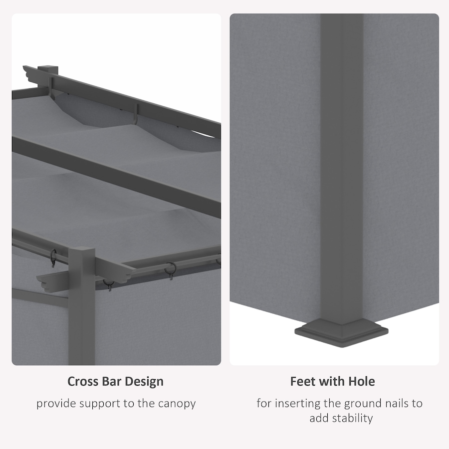Image 993282_ALTMORE40.jpg, Product 993-282 / Price $339.99 - $364.99, Outsunny 10' x 10' Metal Pergola with Sliding Roof Canopy from Outsunny on TSC.ca's Home & Garden department