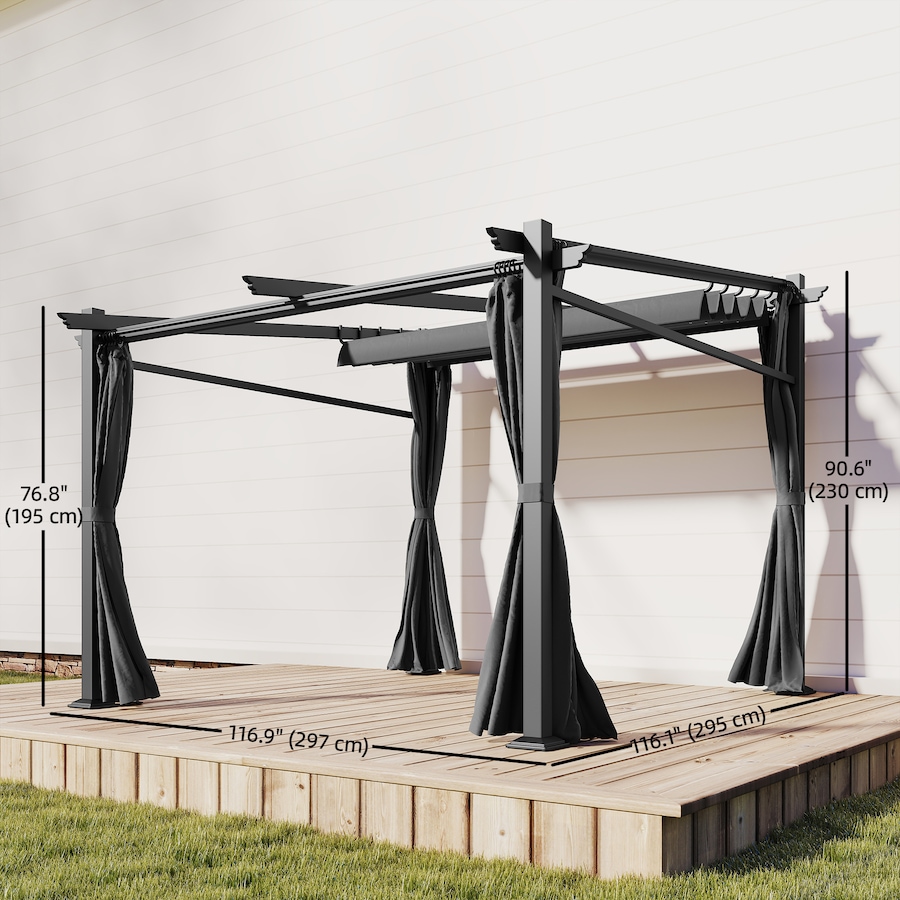 Image 993282_ALTMORE42.jpg, Product 993-282 / Price $329.99 - $409.99, Outsunny 10' x 10' Metal Pergola with Sliding Roof Canopy from Outsunny on TSC.ca's Home & Garden department