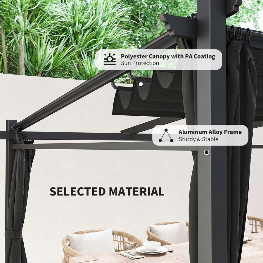 Image 993282_ALTMORE43.jpg, Product 993-282 / Price $329.99 - $409.99, Outsunny 10' x 10' Metal Pergola with Sliding Roof Canopy from Outsunny on TSC.ca's Home & Garden department