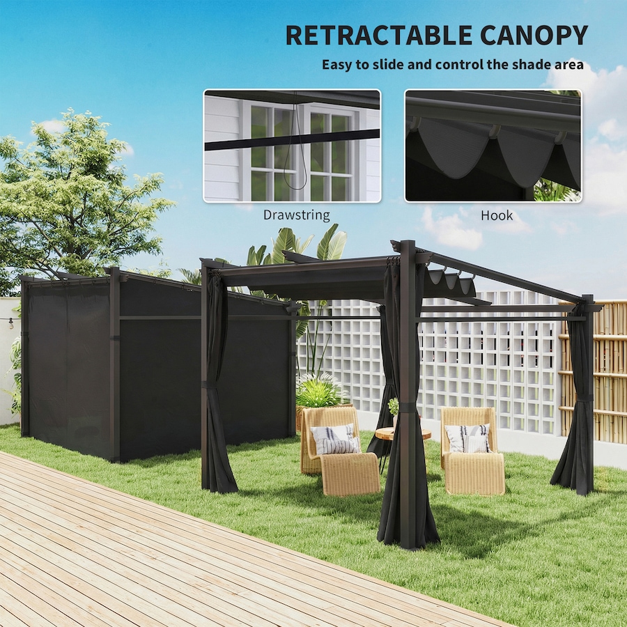 Image 993282_ALTMORE44.jpg, Product 993-282 / Price $329.99 - $409.99, Outsunny 10' x 10' Metal Pergola with Sliding Roof Canopy from Outsunny on TSC.ca's Home & Garden department