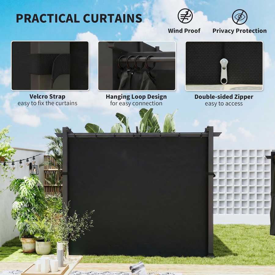 Image 993282_ALTMORE45.jpg, Product 993-282 / Price $329.99 - $409.99, Outsunny 10' x 10' Metal Pergola with Sliding Roof Canopy from Outsunny on TSC.ca's Home & Garden department
