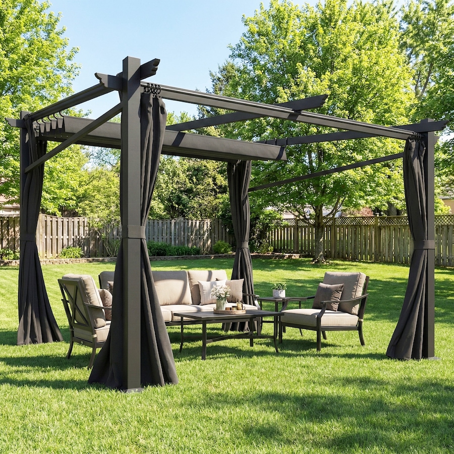 Image 993282_ALTMORE47.jpg, Product 993-282 / Price $329.99 - $409.99, Outsunny 10' x 10' Metal Pergola with Sliding Roof Canopy from Outsunny on TSC.ca's Home & Garden department