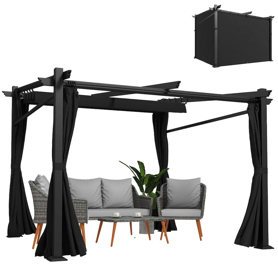 Image 993282_ST04.jpg, Product 993-282 / Price $329.99 - $409.99, Outsunny 10' x 10' Metal Pergola with Sliding Roof Canopy from Outsunny on TSC.ca's Home & Garden department