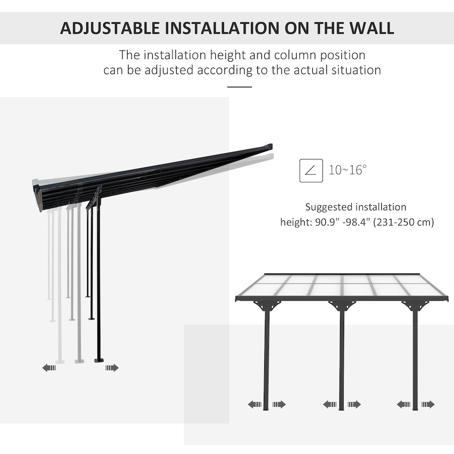Image 993284_ALTMORE19.jpg, Product 993-284 / Price $494.99 - $519.99, Outsunny Outdoor Hardtop Pergola Gazebo for Patio with Adjustable Height from Outsunny on TSC.ca's Home & Garden department
