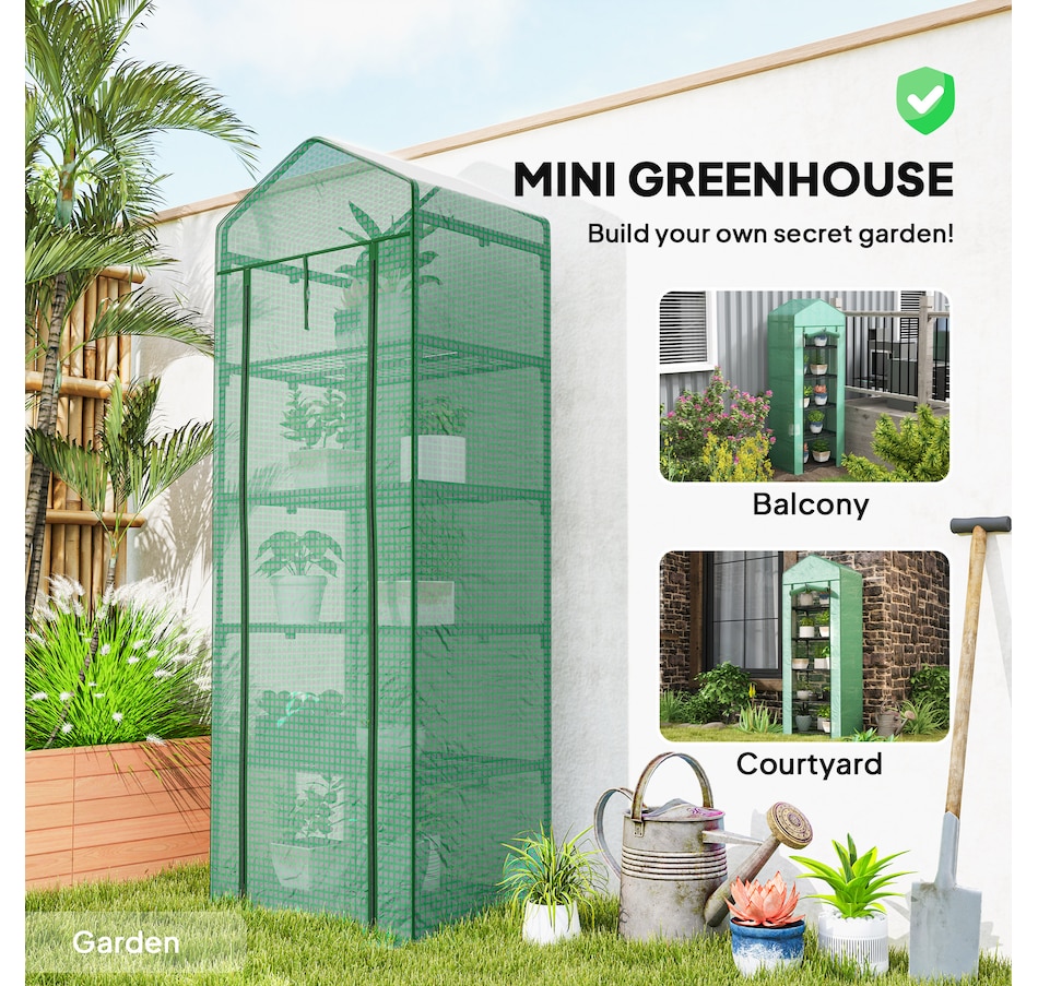 Image 993288_ALTMORE24.jpg, Product 993-288 / Price $54.99 - $59.99, Outsunny 5 Tier Mini Greenhouse, Portable Outdoor Flower Stand from Outsunny on TSC.ca's Home & Garden department