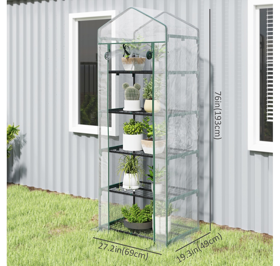 Image 993288_ALTMORE25.jpg, Product 993-288 / Price $54.99 - $59.99, Outsunny 5 Tier Mini Greenhouse, Portable Outdoor Flower Stand from Outsunny on TSC.ca's Home & Garden department