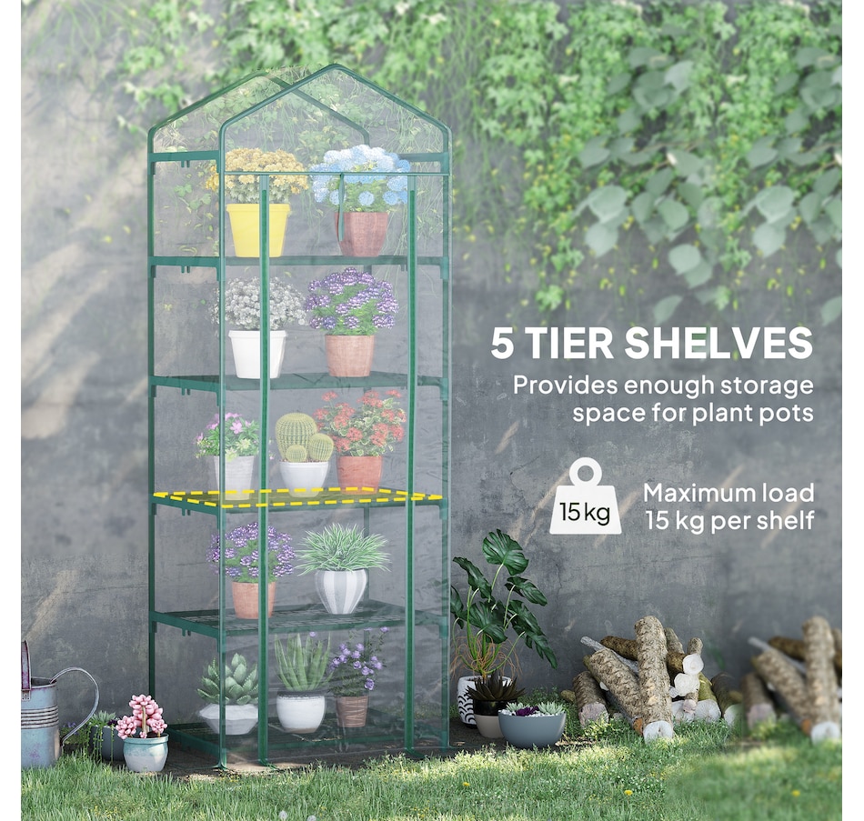 Image 993288_ALTMORE27.jpg, Product 993-288 / Price $54.99 - $59.99, Outsunny 5 Tier Mini Greenhouse, Portable Outdoor Flower Stand from Outsunny on TSC.ca's Home & Garden department